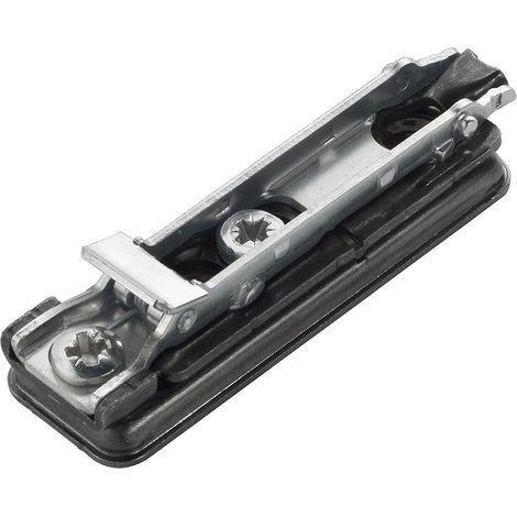 Embase droite à clipser et à visser en zamak épaisseur 3mm finition Titanium - SALICE FRANCE