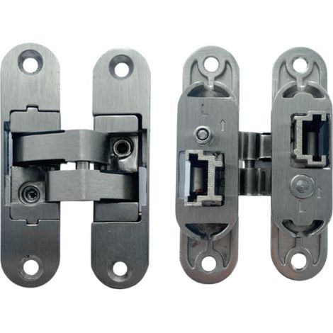 Charnière invisible réglable gauche 95x23mm – Zamac pour portes jusqu'à 40kg – Installation discrète et esthétique – SECURY-T