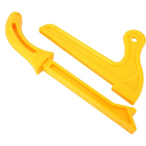 2 pièces poussoir de sécurité jaune en plastique pour scie à bois, outil 2 en 1 pratique pour menuiserie (1/5)