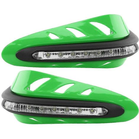 1 Paar Motorrad-Lenker-Handschutz-Windschutzscheibenabdeckung mit LED-Tagfahrlicht (Gelb)