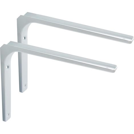 2 Pcs - Equerre Etagere Murale - Support Metal - Fixation Flottante Charge Lourde Pour Salon Cuisine Chambre Blanc 30x30cm