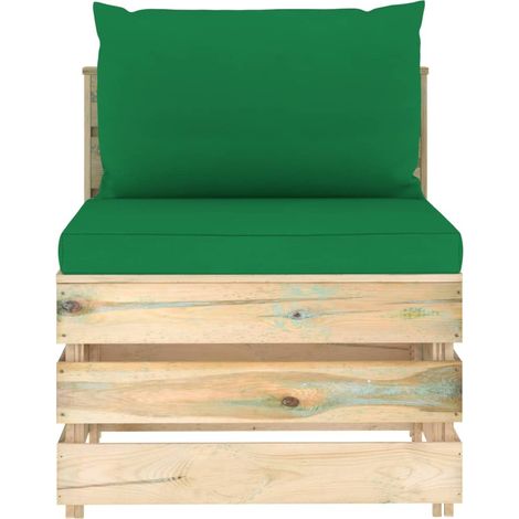 Maison Exclusive - Modulares Mittelsofa mit Kissen Grün Imprägnie (1/5)