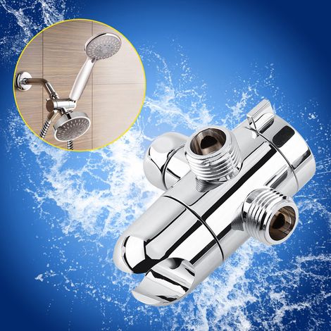 Inverseur de pommeau de douche à 3 voies et montage combiné sur bras de douche (1/5)