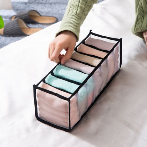 Organizador de armario con 7 compartimentos para ropa interior - negro