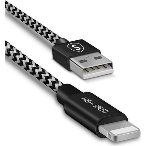 Skin Lightning Kabel 2 4 A 3 M Schwarz Wei