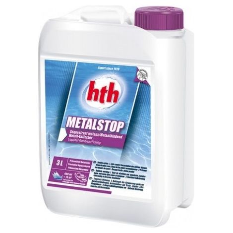 HTH – Séquestrant métaux 3 L – Anti-calcaire pour piscine – Action rapide contre tartre et dépôts – Formule sans phosphates