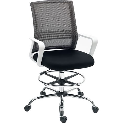 HOMCOM Draughtsman Chair, Mesh Ergonomic Drafting Chair, Black (1/5)