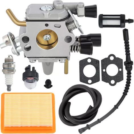 Vergaser mit Luftfilter, Zündkerze, Kraftstoffleitung für Stihl FS120 FS200 FS250 FS300 FS350 HT250 Freischneider Zama C1Q-S162