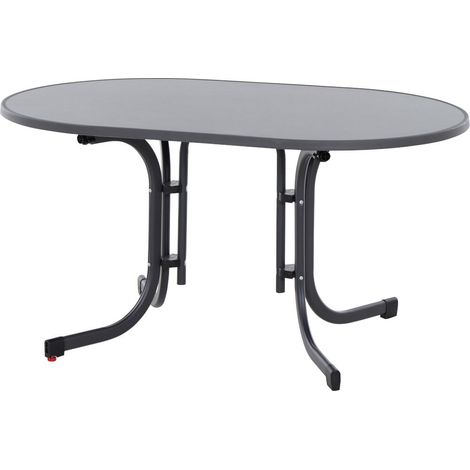 Siena Garden Klapptisch Paco oval 140 x 90 cm anthrazit Campingtisch (1/3)