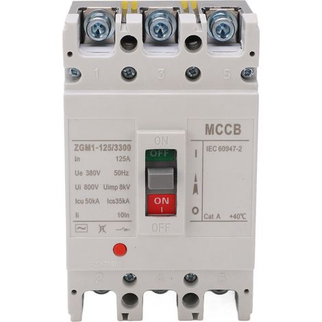 Disjoncteur AC 3P Protection Surcharge Coupure Automatique Contrôleur MCCB 380V 125A (1/5)