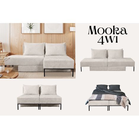 Ecksofa mit schlaffunktion, Sofa, Betten, Liegestuhl, MOOKA 4in1-Multifunktions-System, stoff Velo (1/5)