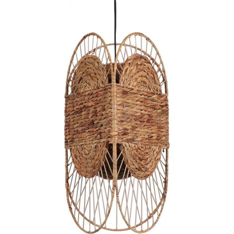 Suspension luminaire "Lisa" en jacinthe d'eau - Beige - L 30 x P 26 x H 55 cm - Livraison gratuite (1/2)