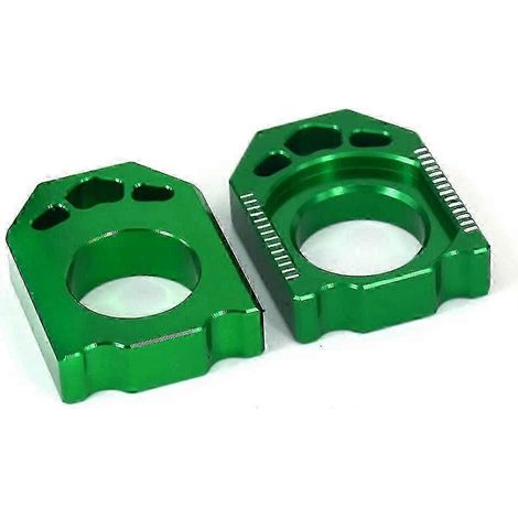 Ajusteur de chaîne pour bloc d'essieu arrière de moto (vert) (2 pièces) (1/5)