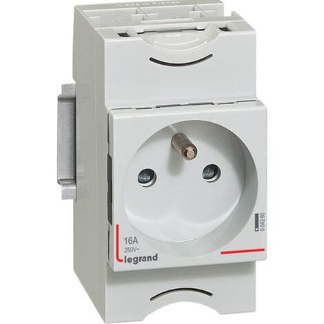 Legrand – Prise de courant 2P+T 10/16A – Mode de pose encastré – Indice de protection IP20 – Pour installations électriques (1/2)