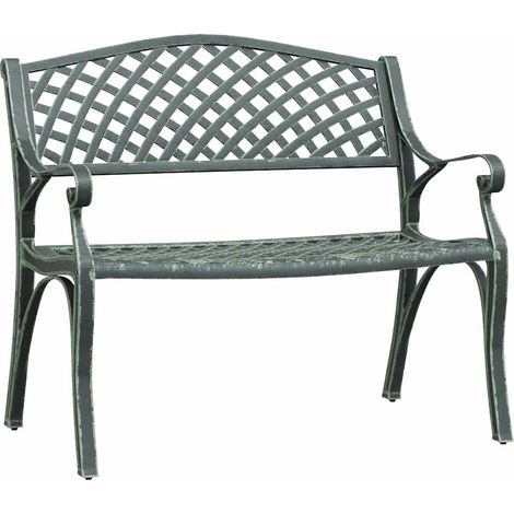 Maison Exclusive - Gartenbank 102 cm Aluminiumguss Grün (1/5)