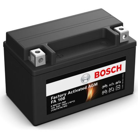Batterie moto Bosch FA108 YTX7A-BS 12V 6AH 100A (1/4)