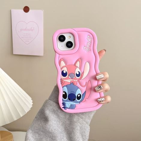Stitch Silicone Skal - Pour iPhone Rose Foncé iPhone 11 Pro (1/2)