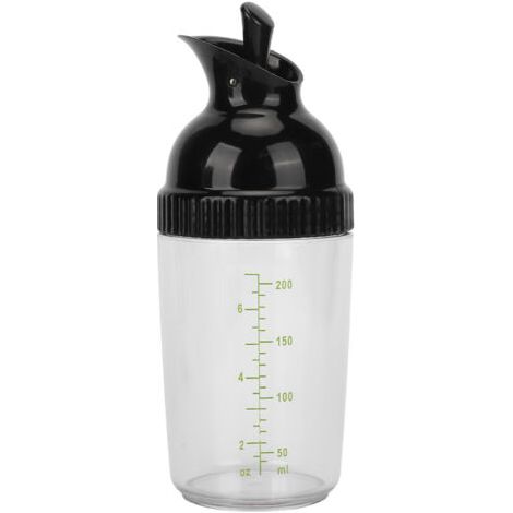 Bouteille de Mélangeur de Vinaigrette, Shaker de Vinaigrette, Bouteille de Vinaigrette 200 Ml Shaker de Vinaigrette Récipient de Vinaigrette (Noir) (1/5)