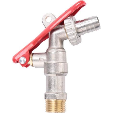 Ej.Life 1/2" 1.6Mpa Outil de jardin extérieur pour la maison du robinet verrouillable avec robinet d'eau filetage laiton A (1/5)