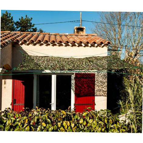 Werka Pro – Toile d'ombrage ajourée camouflage 4 x 5 mètres – Protection UV – Grammage 100 g/m² – Résistante aux intempéries – Pour espaces extérieurs - PRO 4 X