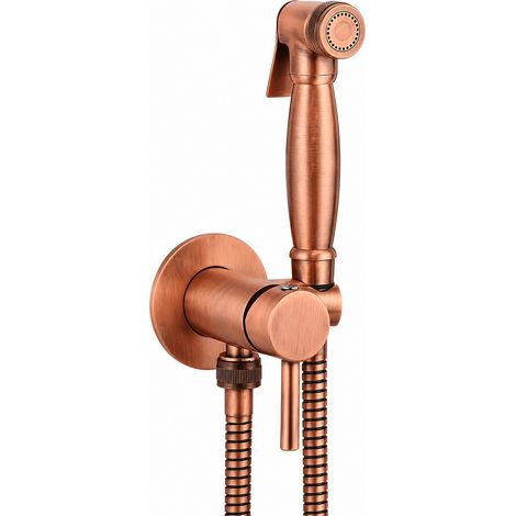 Einbau-Bidet-Set mit Mischbatterie und Dusche aus Messing mit Kupfer-Finish Pollini acqua Desing D09181203RA  Kupfer