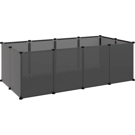 Jaula para animales pequeños 144 x 74 x 46,5 cm PP y acero negro 020041648 (1/5)