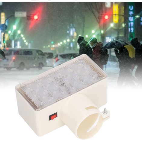 Feu de signalisation routière clignotant à 18 LED, alimenté à l'énergie solaire, de petite taille et à une seule face (1/5)