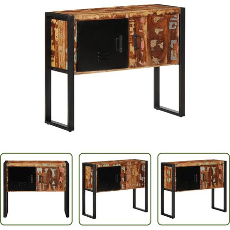 Rangement chambre -  Armoire console multicolore 90x35x75cm bois massif récupération (1/5)