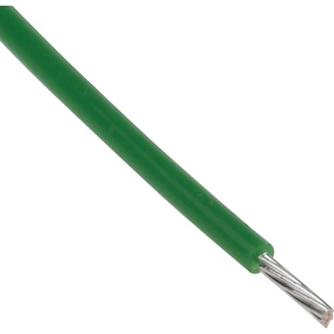 Fil de câblage à gaine PTFE RS PRO, 0,22 mm², 24 AWG, 200°C max, PTFE Vert, 100m ( Prix pour Bobine de 100 Mètres )