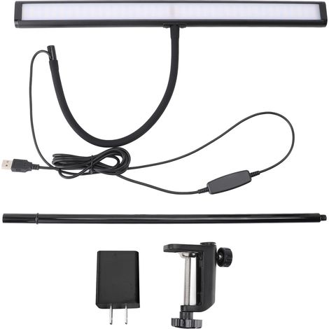 Ortviai Lampe de bureau à pince LED avec col de cygne réglable, 3 températures de couleur et gradation continue (1/5)