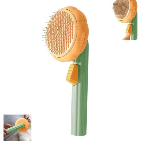 Set mit 1 Stück - Tierkamm - Katzenhaarbürste - Kürbisform - Geeignet für Katzenhaare - Anti-Haarausfall - Kieferborsten - Vertikale Badebürste - Geeignet für Hunde und Katzen
