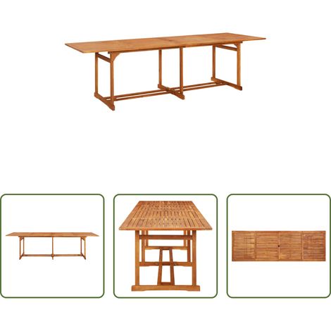 Akazienholz -  Garten-Esstisch 280x90x75 cm Massivholz Akazie (1/5)