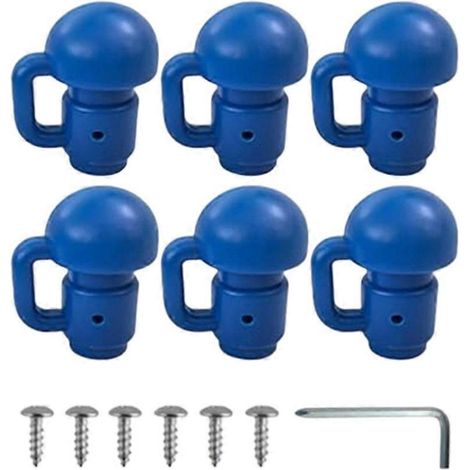 Lot de 6 protections pour tubes de trampoline avec clécapuchons pour poteaux de trampolineprotection pour tube de trampoline domestiquebleu (1/5)