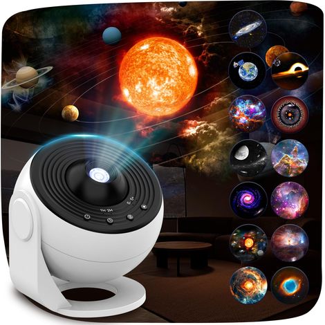 Home Planétarium Projecteur Star Plafond Projecteur avec 13pcs Film Disques, Nébuleuse Lune Planètes Galaxy Lampe de projection Lumière à thème (1/5)