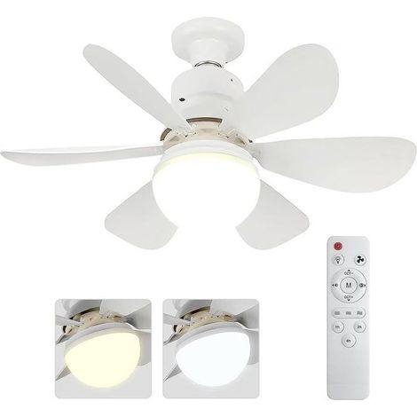 Ventilateur Plafond Silencieux 42cm avec Lumière LED 30W E27 Dimmable - Télécommande 3 Vitesses 6 Pales Installation Rapide (1/5)