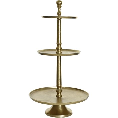 Dreistöckige Tortenplatte in Gold Ø43 × H81 cm