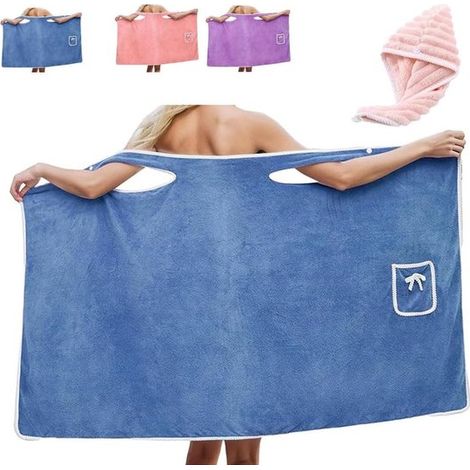 Frotteekleid,Frotteekleid für Damen,Tragbarer Bademantel,Verstellbarer Verschluss mit zwei Knöpfen,weich und angenehm zu tragen,Rosa (1/5)