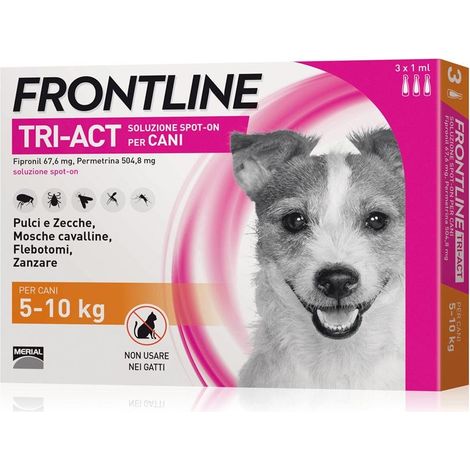 Frontline Tri-act Spot On pour petits chiens de 5 à 10 kg paquet de 3 pipettes