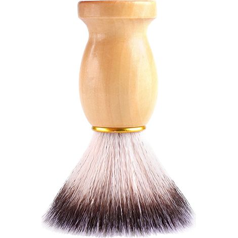 Brosse à barbe pour homme, nettoyage, manche en bois, entretien du rasage, fibre artificielle (1/5)