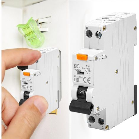 Disjoncteur FI 230 V 16 A 30 mA - Disjoncteur FI 1P+N 6 kA - Interrupteur FI 16 A - Disjoncteur différentiel RCBO - Interrupteur FI type A (1/5)