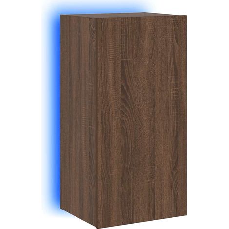 Maison Exclusive - TV-Wandschrank mit LED-Leuchten Braun Eichen-O (1/5)