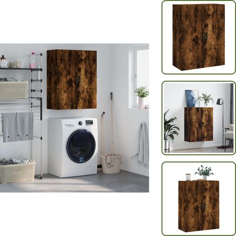 The Living Store Wandschrank Räuchereiche 69,5x34x90 cm - Holzschrank (1/5)