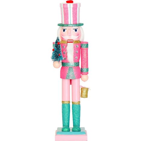 Figurine Casse-Noisette en Bois 38 CM Soldat Roi Décoration de Noël sur Pied pour Cheminée et Étagère Ornement Festif Traditionnel pour Table et Intérieur de Fêtes (1/5)