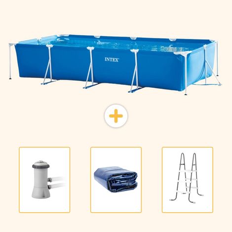 Intex Piscine Tubulaire Rectangulaire - 450x220x84 cm - 4-pièces  SCB83