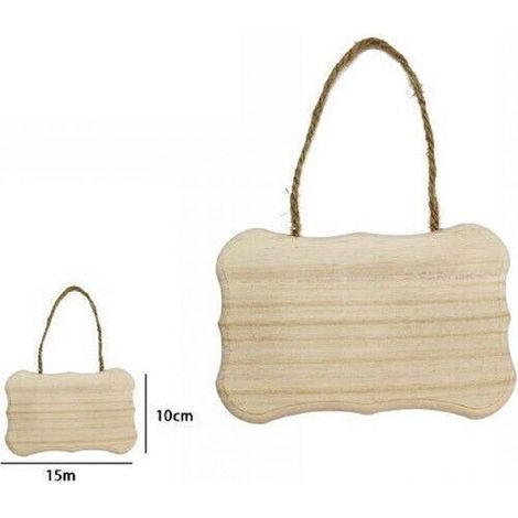 TrAdE Shop Traesio - Decorazione In Legno Decoupage Da Appendere Con Corda Insegna 15 X 10 Cm 68096 -