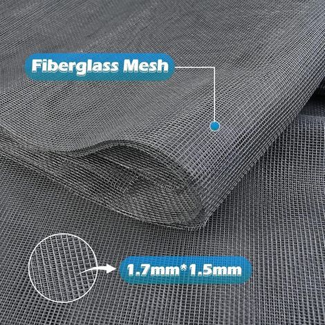 Cieex 2pcs 200 200cm Moustiquaire Fenêtre Rouleau Moustiquaire en Fibre de Verre Moustiquaire Porte Fenetre Bricolable sans Percage Moustiquaire Rouleau Pour Fenêtres et Portes Anti-Insectes (Gris) (1/4)