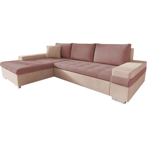 Sofá rinconero Comfivo Olivetum I, Uttario Velvet 2956 + Uttario Velvet 2955, Función de descanso, Almacenaje, 274x182x83cm, 0