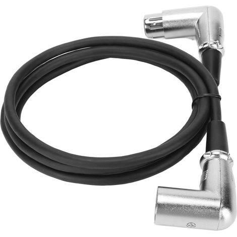 Câble XLR mâle-femelle 3 broches plaqué argent coudé, silencieux et sans perte, pour microphone et haut-parleur, 1,5 m (4,9 pi). (1/4)