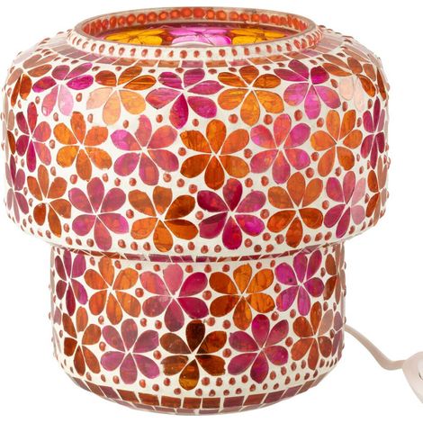 Lampe à Poser Mosaïque "Ruthie" 19cm Rose & Orange (1/3)