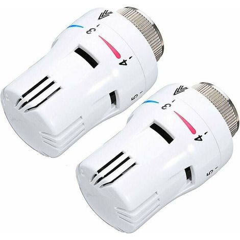 Set of 2 replacement thermostatic heads for thermostatic radiator valves, heating temperature control, suitable for electric underfloor heating valves, practical, durable, and active (1/4)